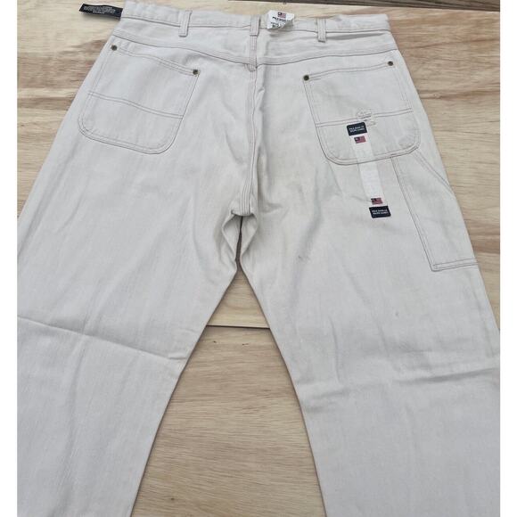Vintage Y2K Polo Jeans Company Carpenter Style Deadstock Men's Beige 38 x 32 NOS - Picture 7 of 10